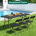 thumbnail image 5 of WASUHE Folding Table 6 Foot, Heavy Duty Portable Tables with Built in Handle & Steel Legs, Perfect for Camping, Party, Indoor & Outdoor, Black, 5 of 11