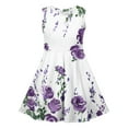 thumbnail image 4 of My Orders Gamivast Girls Flowy Summer Tank Dresses Floral Printed Crewneck Sleeveless A-Line Dresses Tiered Casual Sundress for Kids White Vestidos De Verano Para Niña, 4 of 7