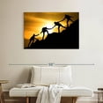 thumbnail image 2 of Elephant Stock Climbing Teamwork Wall Art - Horizontal Canvas Wall Art - Living Room Wall Decor - Sports Canvas - Black And Orange Decor - 39" x 26", 2 of 8