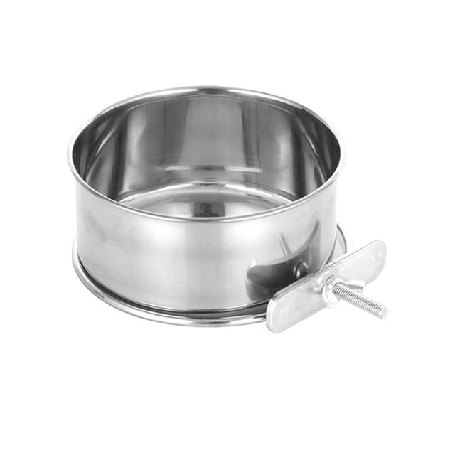 Methold Pet Cage Bowl Bird Feeder Acero inoxidable Pet Coop Feeder Colgante desmontable Bird Cage Bowl Bird Accesorios 10 12 14cm Diámetro Suministros para pájaros 10*4.6 cm Methold PT000139-01