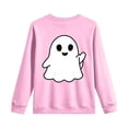 thumbnail image 6 of CAICJ98 Halloween Sweatshirt Toddler Pumpkin Ghost Pullover Kids Crewneck Long Sleeve Shirt Cute Spooky Season Tops Boys Girls Halloween Sweatshirt (Pink,4-5 Years), 6 of 9