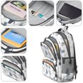 thumbnail image 4 of Blue and White Cat White Pattern Backpack for School, Cute School Bag with Adjustable Shoulder Straps and Padded Back, 16.9"x12.6"x5.9", 4 of 5