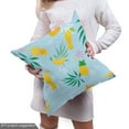 thumbnail image 5 of Tropical Fabric by the Yard, Composition of Fruits Smoothies Palm Leaves, Decorative Upholstery Fabric for Chairs & Home Accents, Pale Blue Mustard Green by Ambesonne, 5 of 5