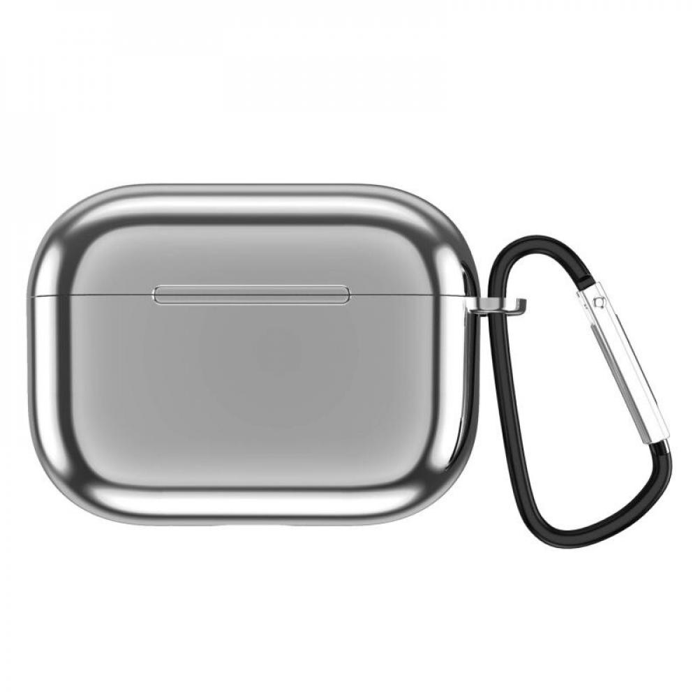 Left wind For Airpods Pro Protective Case with Hook Plating TPU Solid Color  Portable Anti-fall Wireless Bluetooth Headset Case for airpods Silver -  Walmart.com