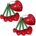 thumbnail image 1 of Paquete de 2 cucharas medidoras de cereza 5 en 1 y separador de huevos, regalo de San Valentín para ella, regalos de San Valentín, juego de cucharas medidoras para hornear, juego de cucharas de café, libre de BPA y lavable en lavavajillas, ingredientes secos y líquidos JM, 1 of 5