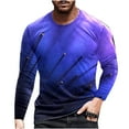 thumbnail image 2 of EQWLJWE T-Shirts for Men Men Long Sleeve Printing Round Neck Pullover T Shirt Blouse, 2 of 3