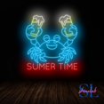 thumbnail image 4 of Shinelab Blue Crab Holding Two Beers Neon Sign, Summer Time Led Sign, Blue Crab & Beer Wall Art, Beach Party Decor 857, 4 of 5