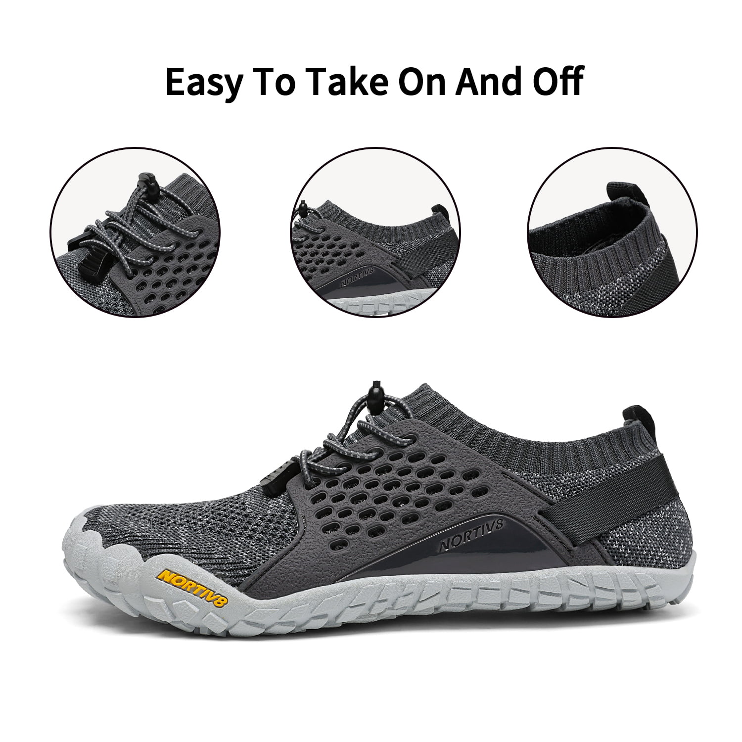 NORTIV 8 Men's Barefoot Water Shoes Quick Dry Aqua Socks TREKMAN-2