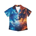 thumbnail image 5 of Binienty Wolf Flame Kids Hawaiian Shirt Button Down Tropical Shirt Casual Boys Short Sleeve Beach Shirt Soft Breathable Youth Summer Outfit, 5 of 7