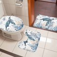 thumbnail image 4 of Ocean Turtle Bath Mat 3 Piece Bathroom Rug Set, Coastal Coral Seagrass Starfish Non Slip Bath Rug Contour Mat and Toilet Lid Cover, Absorbent Shower Mats Soft Bath Rugs and Mats Sets, 4 of 8