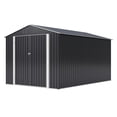 thumbnail image 7 of NETAJE 8'x12' Outdoor Storage Shed, Large Metal Shed with Lockable Door & Sloped Roof, Tool Shed with Upgraded Frame for Backyard, Garden, Lawn, 7 of 7