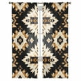 thumbnail image 3 of Southwestern Aztec Sheer Curtains 63 Inches Length 2 Panels Set, Window Sheer Curtains for Living Room/Bedroom, Retro National Style Brown Abstract Light Filtering Rod Pocket Curtain 52'' x 63'' x 2, 3 of 7