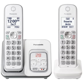 Restored Panasonic KX-TG3812W Cordless Phone, Call Block & Answering Machine, 2 Handsets (Refurbished)