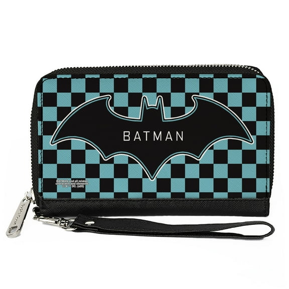 DC Comics Wallet, Zip Around, Bring Me the Horizon Stacked Scribble Black Greens Blues, Vegan Leather