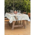 thumbnail image 3 of Outdoor Tablecloth with Umbrella Hole for Patio/Picnic/Party/Camping, Blue Yellow Cartoon Waterproof Table Cloth Rectangle Table Cover Washable, Star Cute Hobbyhorse Train Cloud (60"x 120"), 3 of 8