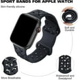 thumbnail image 3 of KOMI Silicone Braided Weave Bands Compatible with Apple Watch 38mm 40mm 41mm 42mm 44mm 45mm 49mm, Replacement Sport Breathable Strap for iWatch Series 9/8/7/6/5/4/3/2/1 Ultra/2 SE Women Men, Midnight, 3 of 8