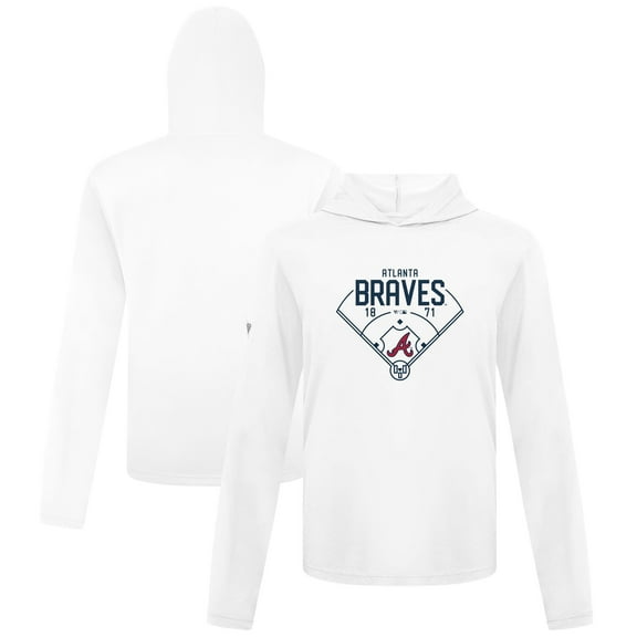 Men's Levelwear  White Atlanta Braves Anthem Home Field Pullover Hoodie