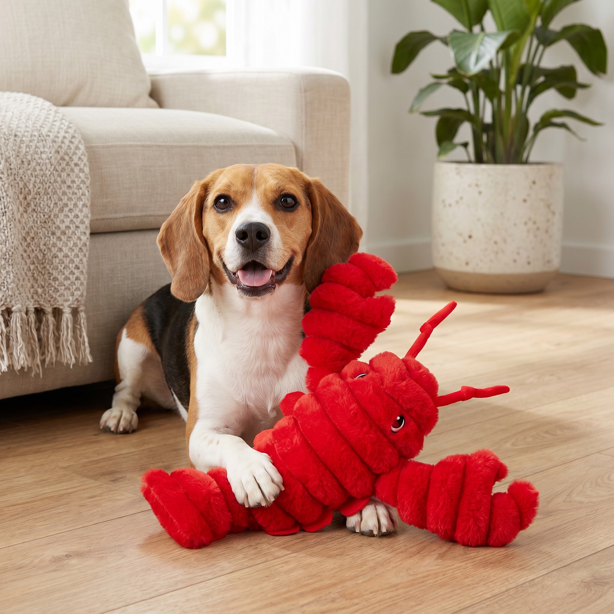 Vibrant Life Red Lobster Plush Dog Toy with Squeaker photo 3