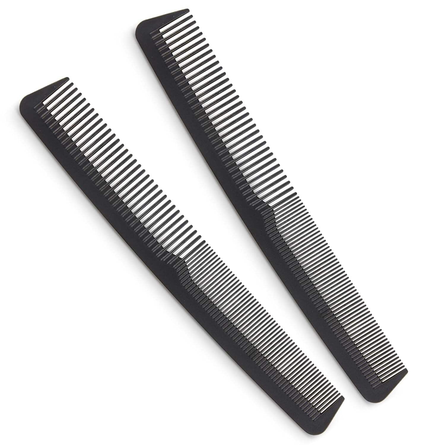 Professional Grade Styling Comb Set - 2 Pack Premium Carbon Fiber 7" Comb - Heat Resistant, Fine and Wide Tooth, Anti Static - Salon Quality Hair Styling Accessories for Home or Barber