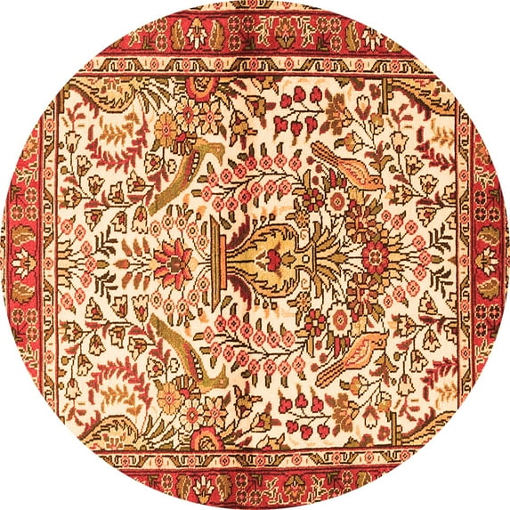 Ahgly Company Indoor Round Persian Orange Traditional Area Rugs, 3' Round