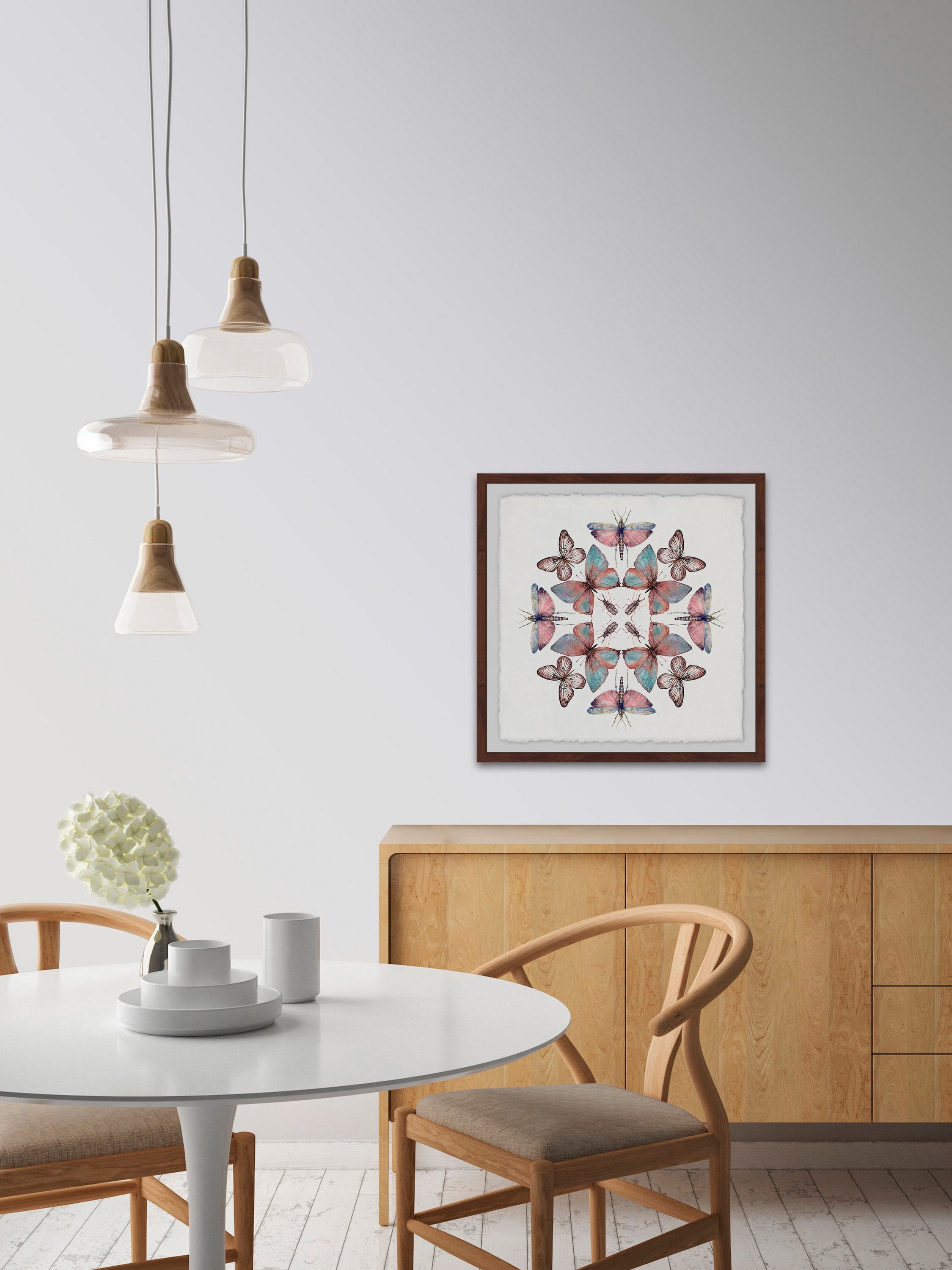 Concentric Bugs Framed Painting Print