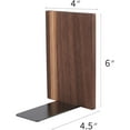 thumbnail image 2 of Wood Artist Bookends, Decorative Bookshelf Book Ends Heavy Duty Bookends Desktop Organize Books Wooden Book Ends for Home Office Kitchen 6"x4" (Walnut), 2 of 5