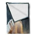 thumbnail image 2 of Farm Animal Soft Flannel Fleece Throw Blanket, Blurry Backdrop Photo of Palomino Horse Grazing at Sunrise Pasture, Cozy Plush for Indoor and Outdoor Use, 70" x 90", Multicolor, by Ambesonne, 2 of 5