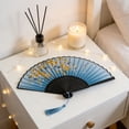 thumbnail image 5 of Lilixerw Chinese Classical Silk Folding Fan with Tassel Pattern,Handmade Antique Style Bamboo Ribbon Portable Fan for Wedding Party Performance,8.26x14.96x0.78 Inch, 5 of 6