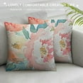 thumbnail image 3 of PHYHOO  Throw Pillow Covers Summer Watercolor Floral Pink Flower Girly Pastel Mint Colorful Decorative Pillow Cases Home Decor Square Pillowcases, 3 of 5