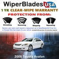 thumbnail image 2 of 2008 Toyota Avalon Beam Wiper Blades Wipers w/1yr Warranty (Set of 2) (WiperBladesUSA), 2 of 5