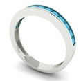 thumbnail image 2 of 0.84 ct Brilliant Princess Cut Simulated Turquoise 18K White Gold Band SZ 8.25, 2 of 6