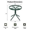thumbnail image 6 of Zimtown 18in Round Tempered Glass Outdoor Patio Side Table, Metal Frame End Table, Green, 6 of 8