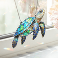 thumbnail image 4 of Lotusprinthandmade Sea Turtle Custom Shape Broken Glass Hologram Ornament 4in, 3d sea turtle holographic decoration, sea turtle charm, 4 of 5