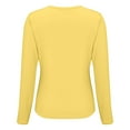thumbnail image 5 of ZJXFGS Long Sleeve Thermal Shirt for Women Long Sleeve Shirt for Women Lightweghit Fleece Tops 2025 Crew Neck Basic T Shirts Yellow 3XL, 5 of 7