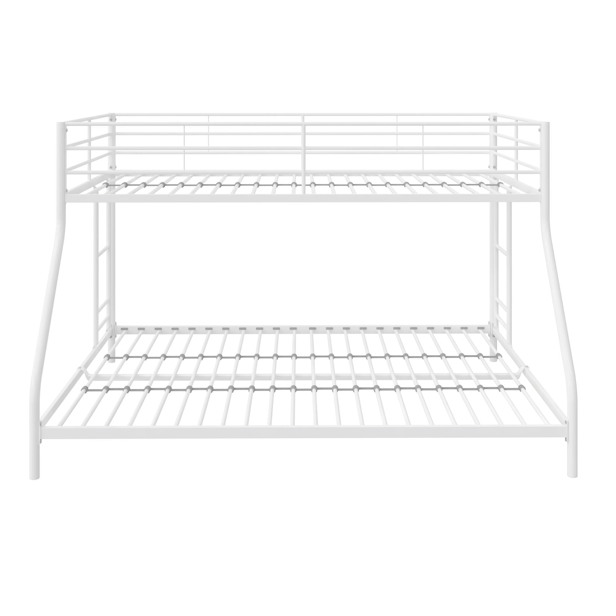Mainstays Small Space Junior Twin over Full Low Profile Metal Bunk Bed, White