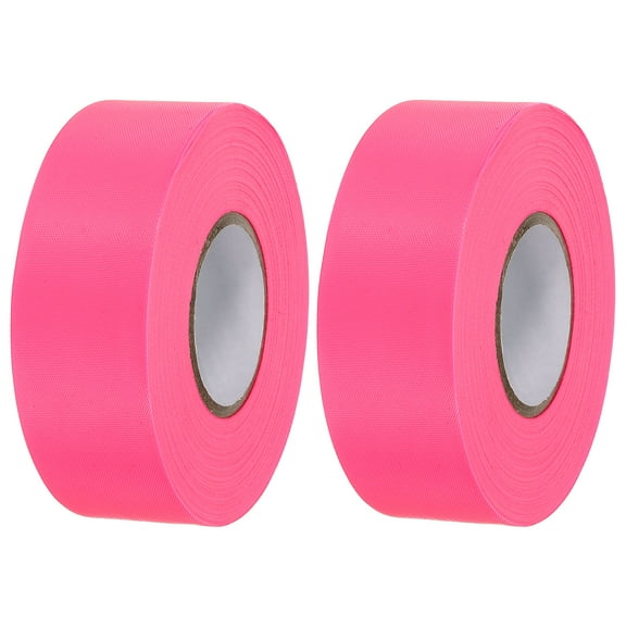 1-1/5"x147' Flagging Tape Non-Adhesive Neon Marking Tape for Tree Survey Boundaries, Pink 2 Pack