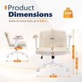 thumbnail image 6 of Ktaxon Office Chair with Chenille Fleece Upholstery, Flip-Top Armrest Desk Chair on Metal Star Base, Adjustable Height & Quiet Casters for Home Study Beige, 6 of 7