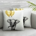 thumbnail image 3 of GOSMITH  Yellow Style Pillowcase Inspirational Quote Words Animal Fruit Pattern Home Decorative Super Soft Throw Pillow Case Cushion Cover(Elephant with Balloon), 3 of 5