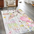 thumbnail image 2 of Area Rugs for Living Room Bedroom, Happy Easter 4'x6' Rug Washable Carpet Runner Indoor Outdoor, Spring Easter Bunny Eggs Floral Gray Wooden Non Slip Accent Floor Mats Rug for Kitchen, Office, 2 of 8
