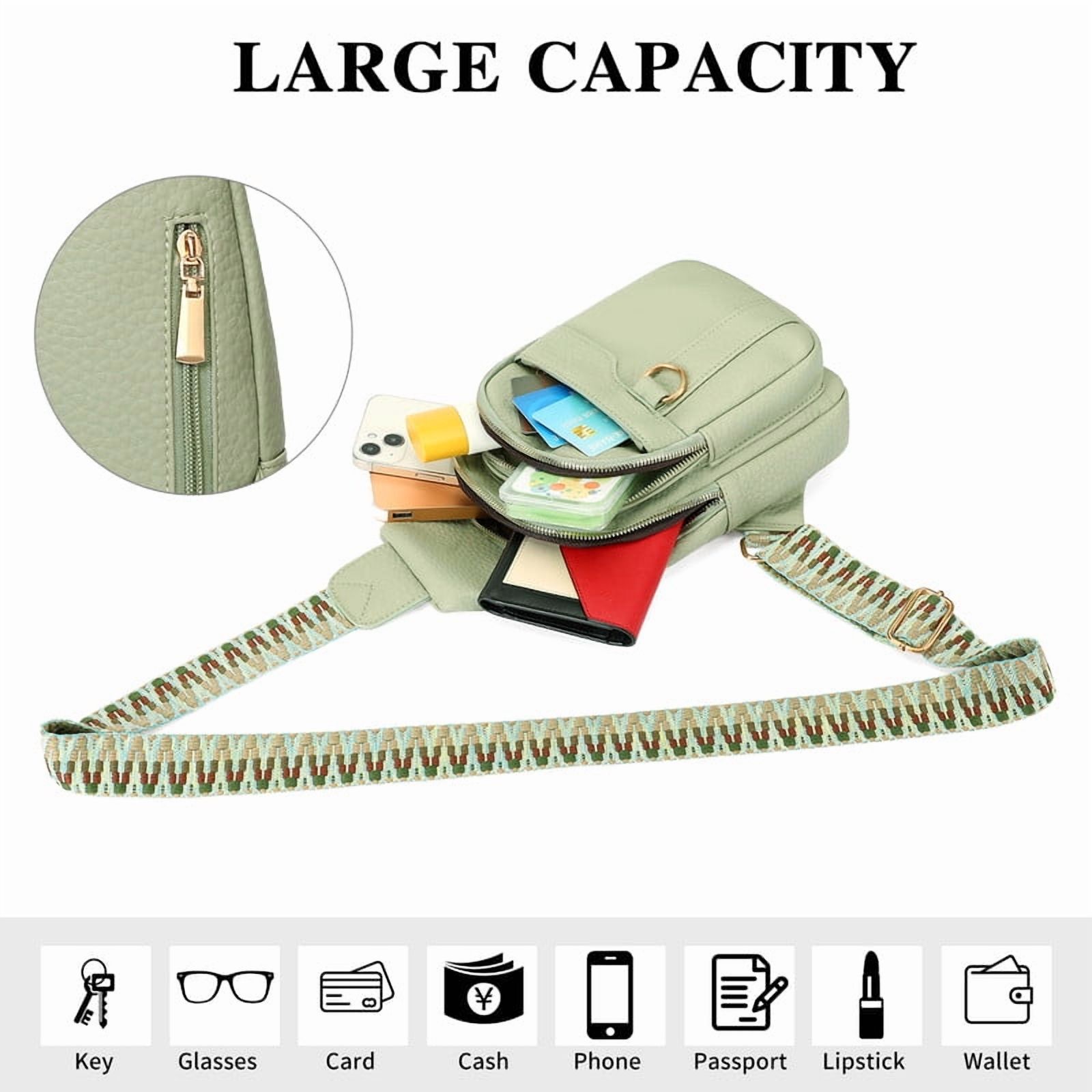 GAEKEAO Sling Bag for Women Crossbody Bags Fanny Pack Vegan Leather Chest Bag Travel Shoulder Belt Purse Backpack Gifts