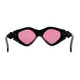 thumbnail image 4 of Womens Beveled Concave Octagonal Thick Plastic Mod Sunglasses Black Pink, 4 of 4