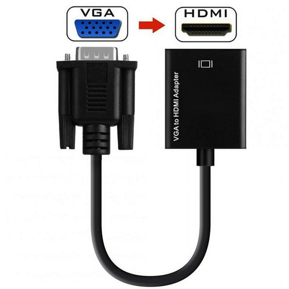 VGA to HDMI Adapter 1080P HD Audio TV AV HDTV Video Cable with Audio black