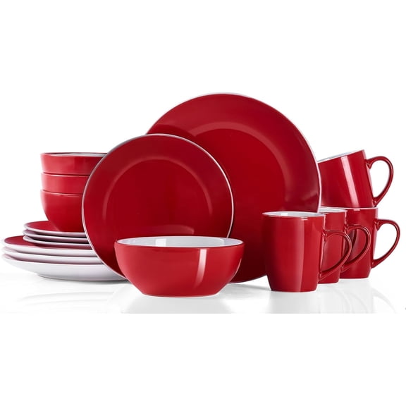 Bestone 16 Piece Round Kitchen Dinnerware Sets,Plates and Bowls sets,Dishes, Dinner Plates, Cereal Bowls Set，Bowls, Mugs, Dish Set，Plates and Bowls,Service for 4, Stoneware Dinnerware,Blue and White