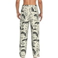 thumbnail image 3 of Picia Vintage Moon Fox Mens Soft Woven Cotton Elastic Waistband Sleep Pajama Pant Lounge Sleep Pant With Pockets And Drawstring-Medium, 3 of 9