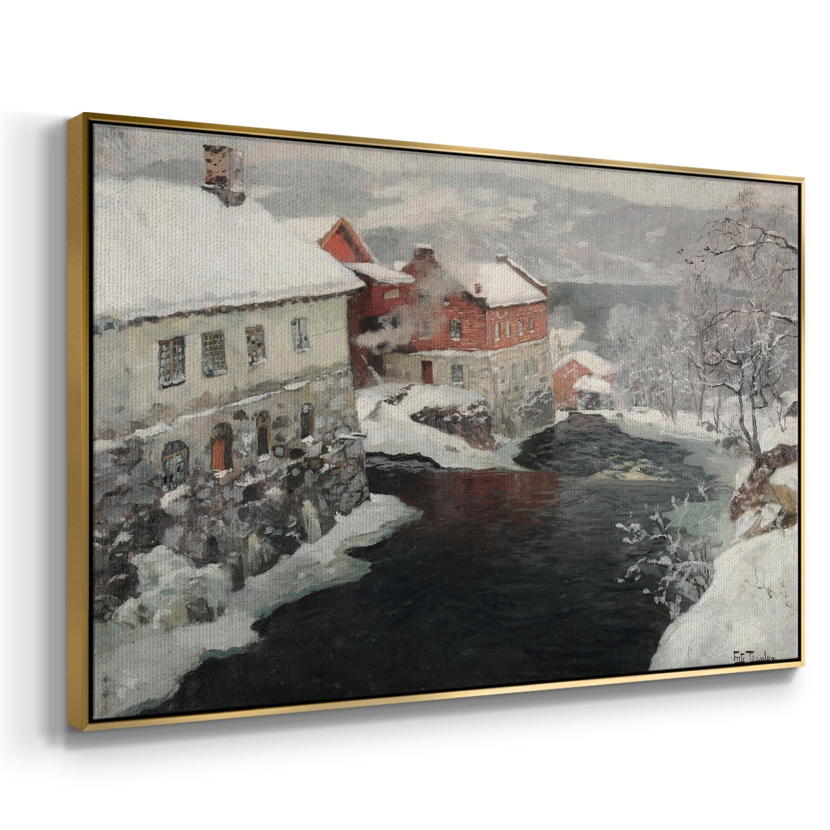 Vintage Landscape-CCLXXXIV By Wexford Home Framed in Gold Wood Gallery Wrapped Canvas 27 in. x 41 in.