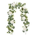 thumbnail image 2 of Guirnalda de flores artificiales colgantes, enredadera floral, decoración de boda, multifuncional Blanco, 2 of 8