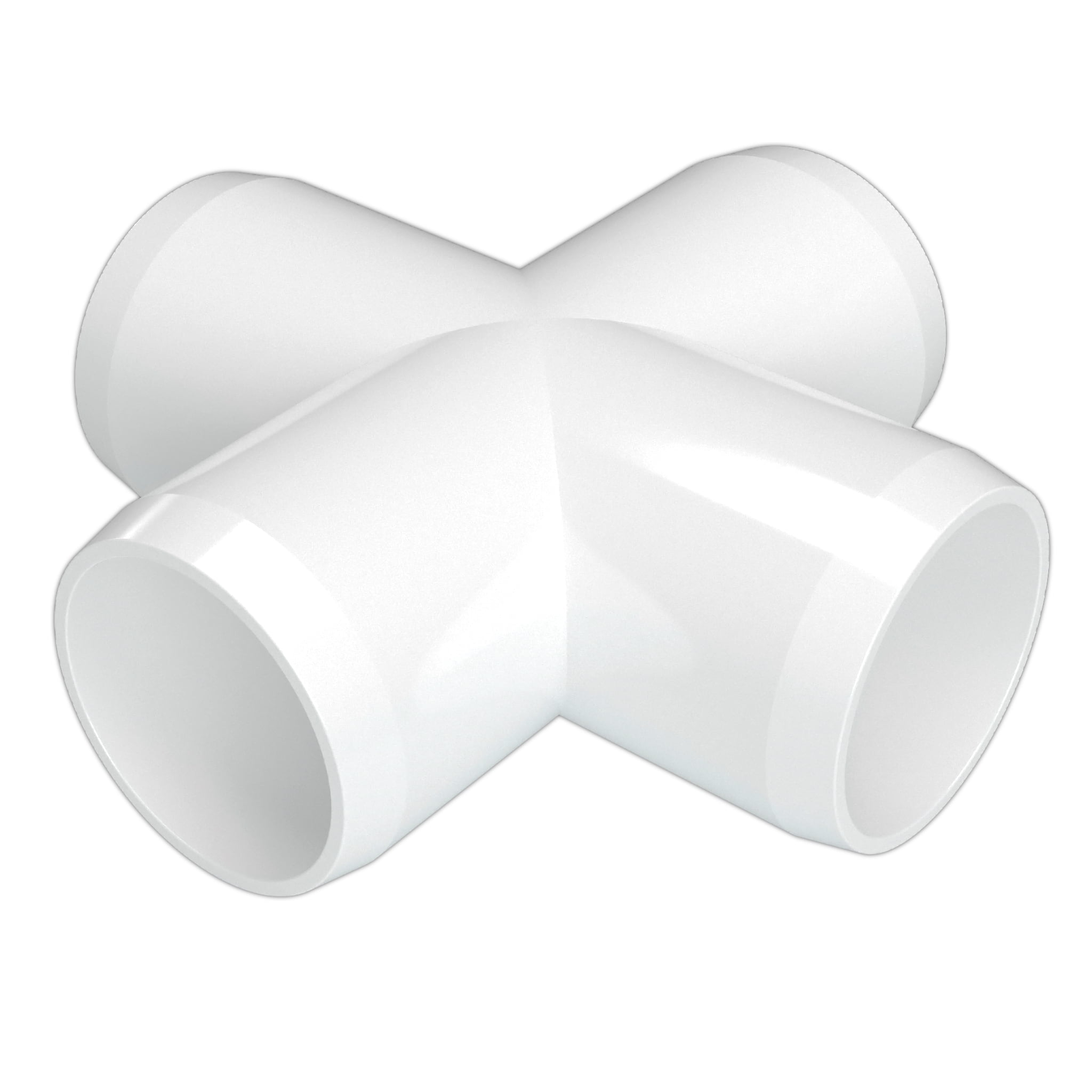 FORMUFIT F114CRX-WH-4 Cross PVC Fitting, Furniture Grade, 1-1/4' Size, White , 4-Pack