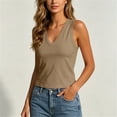 thumbnail image 4 of cocolona Women Summer Tank Tops V Neck Sleeveless Slim Fit Solid Color Shirts Casual Pullover Blouses, 4 of 4