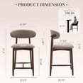 thumbnail image 4 of COLAMY Upholstered Counter Height Bar Stools Set of 3, Kitchen Island Stools with Back, Suitable for 34"-41" Table, Modern Counter Chairs with Wood Legs for Dining Room, Camel, 4 of 10