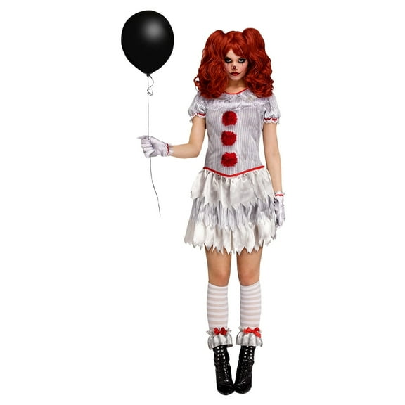 Fun World Costumes Womens Carnevil Clown Small White
